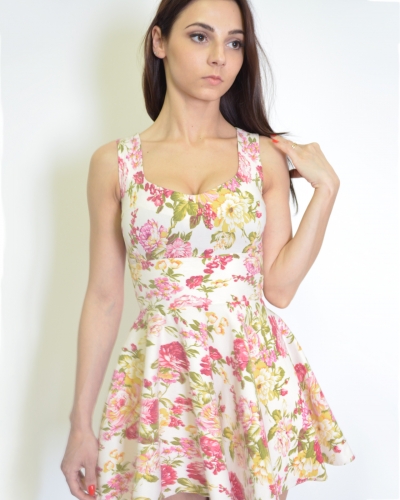 Платье-туника с цветочным принтом